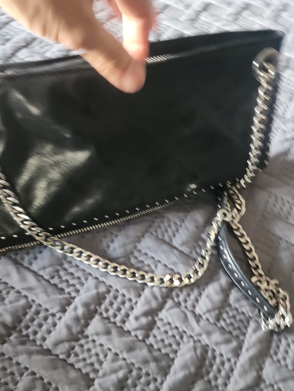 Zara Black Studded Chain-Handle Shoulder Bag - Picture 5 of 12